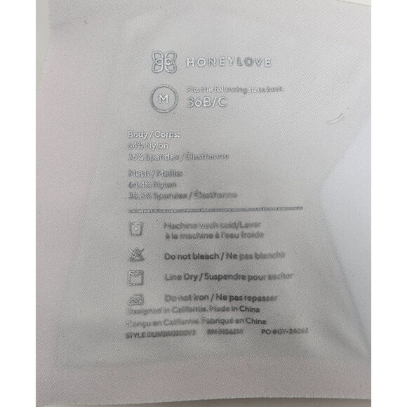 HONEYLOVE Crossover Bra Size 36 B/C Pink Wireless Removeable Pads Adjustable - Picture 4 of 4